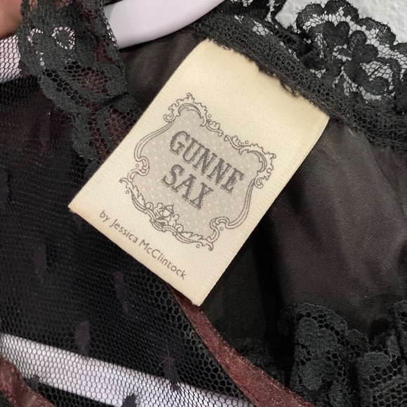 Gunne Sax Vintage Lace Bib Ruffle Drop Waist Romantic Victorian Dress - Picture 11 of 16